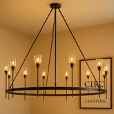 Torche De Verre Round Chandelier 70"